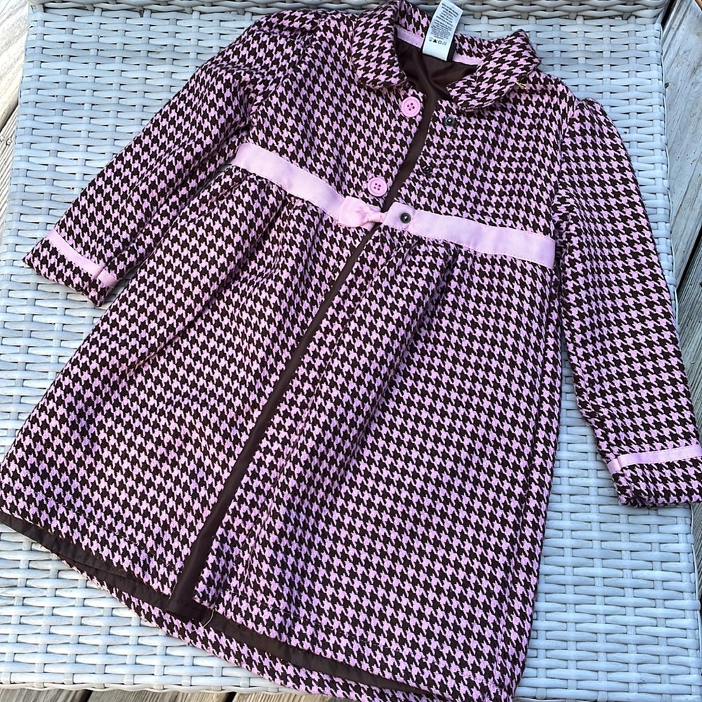 GIRLS- Holiday Pink & Brown Dress Coat/ Jacket Size 4T